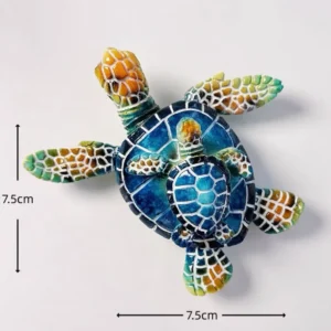 Custom blue sea turtle family hand-painted polyresin fridge magnet wholesale