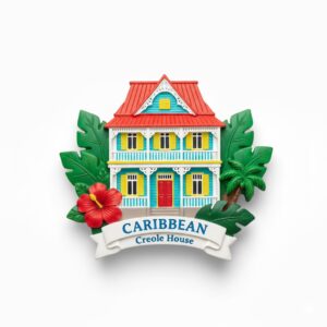 Custom Caribbean Creole house polyresin fridge magnet wholesale