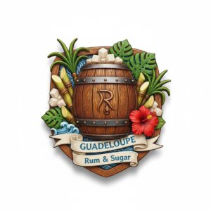 Custom Guadeloupe rum and sugar barrel polyresin fridge magnet wholesale