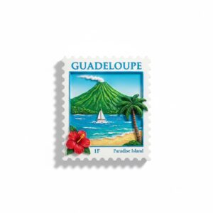 Custom Guadeloupe stamp style polyresin fridge magnet wholesale