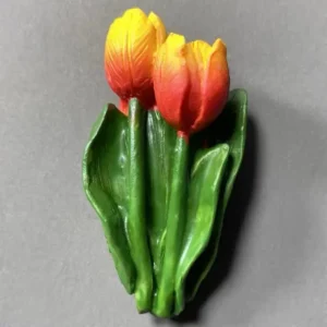 Custom hand-painted tulip flower bouquet polyresin fridge magnet wholesale
