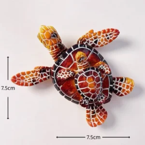 Custom red sea turtle family hand-painted polyresin fridge magnet wholesale