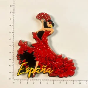 Custom Spain Flamenco dancer Espana polyresin fridge magnet wholesale