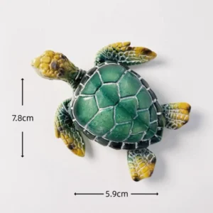 Green sea turtle hand-painted resin souvenir magnet