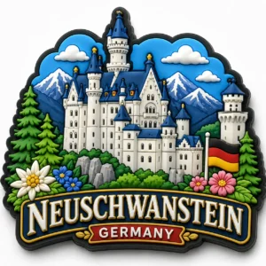 Custom tourist attraction soft PVC souvenir magnet with landmark design